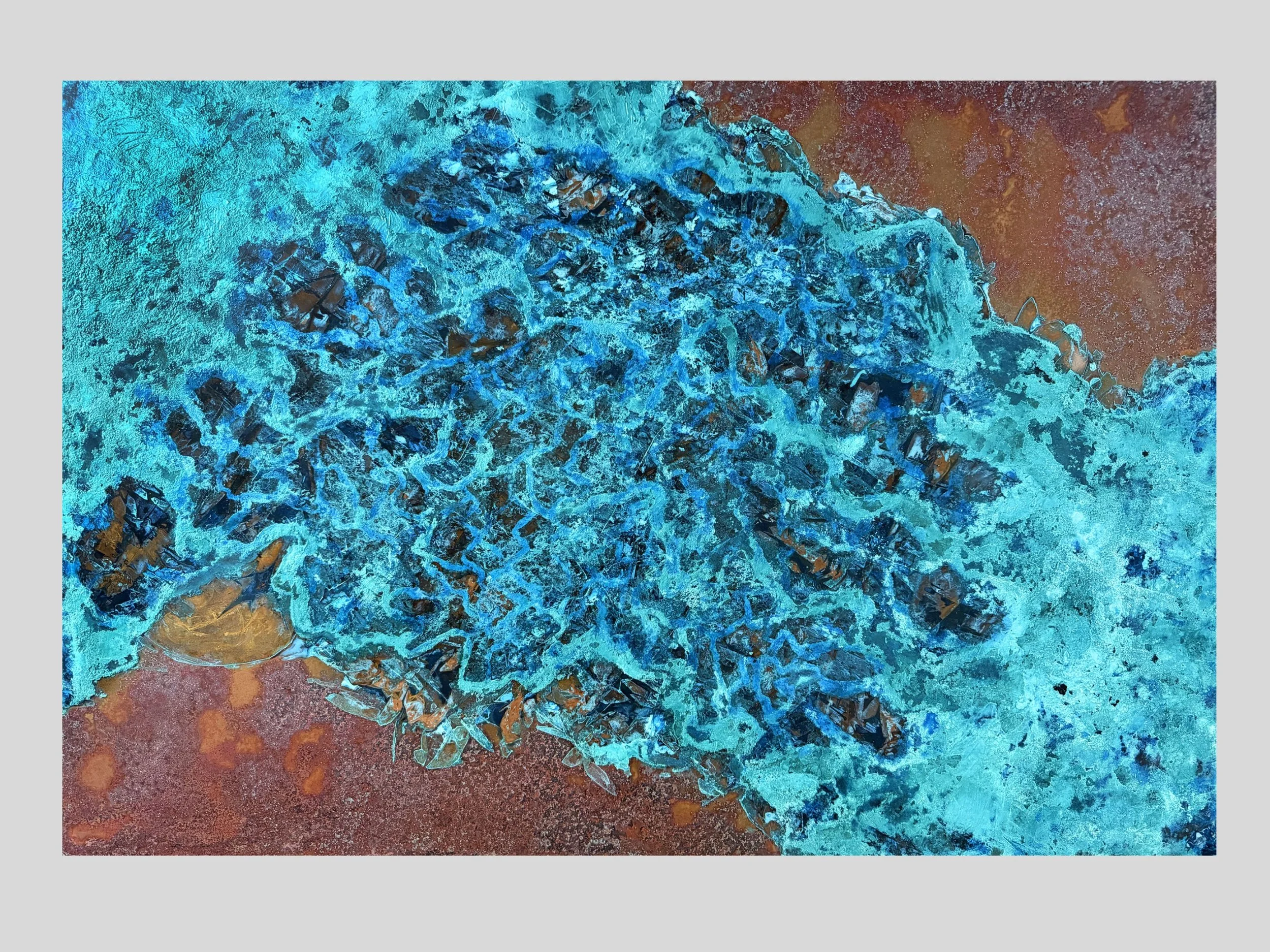 Wandbild - Ozeanische Mystik: Faszination aus Kupfer (120cm x 80cm x 1cm)