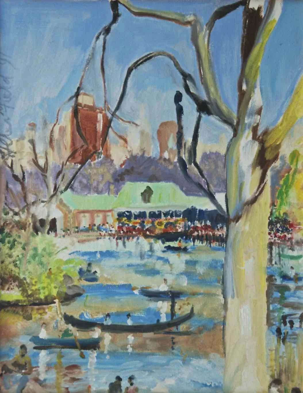 Oil painting Central Park NY bandstand WM 90kb.jpg