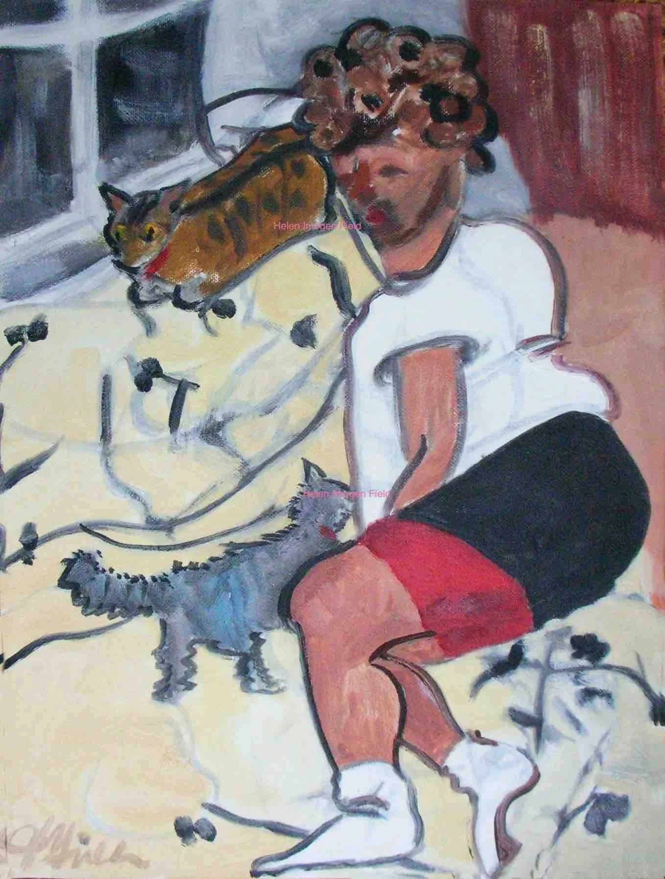 Oil painting After a Run WM 113kb.jpg