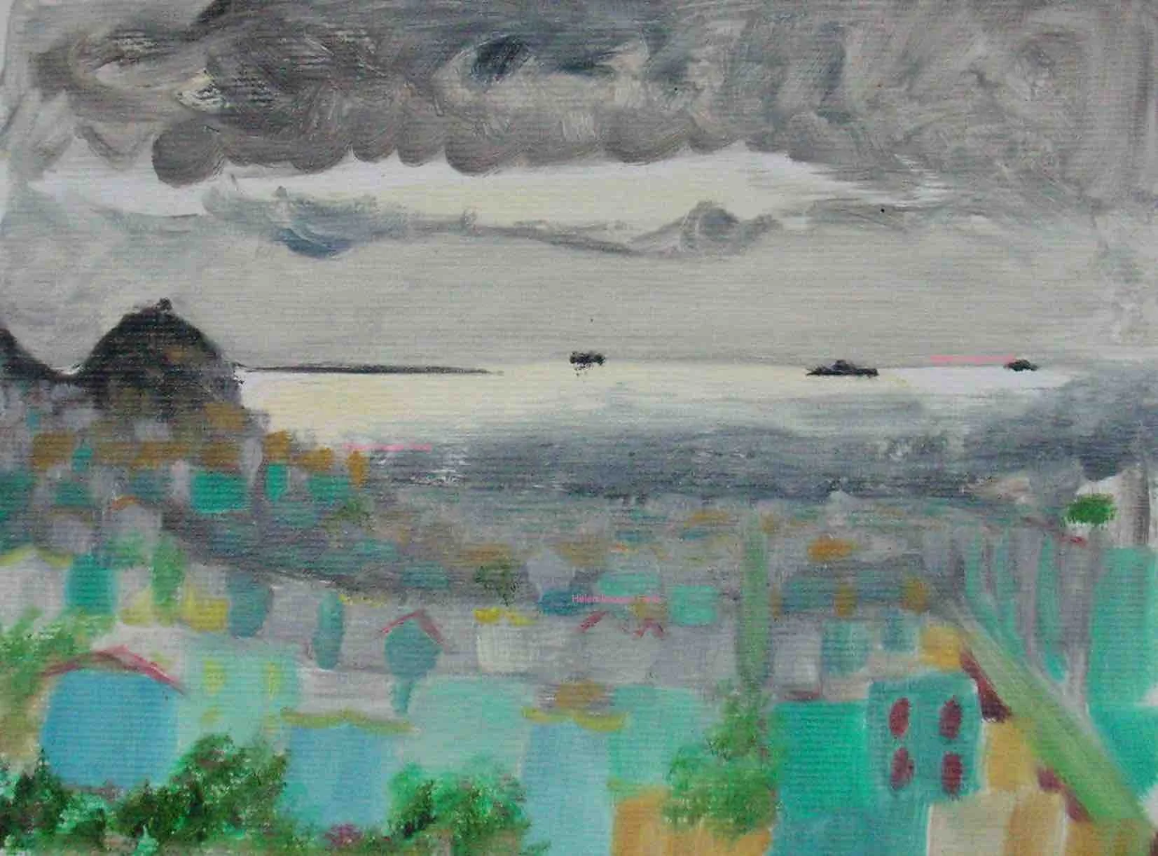 Oil painting Sea Town CA WM 90kb.jpg