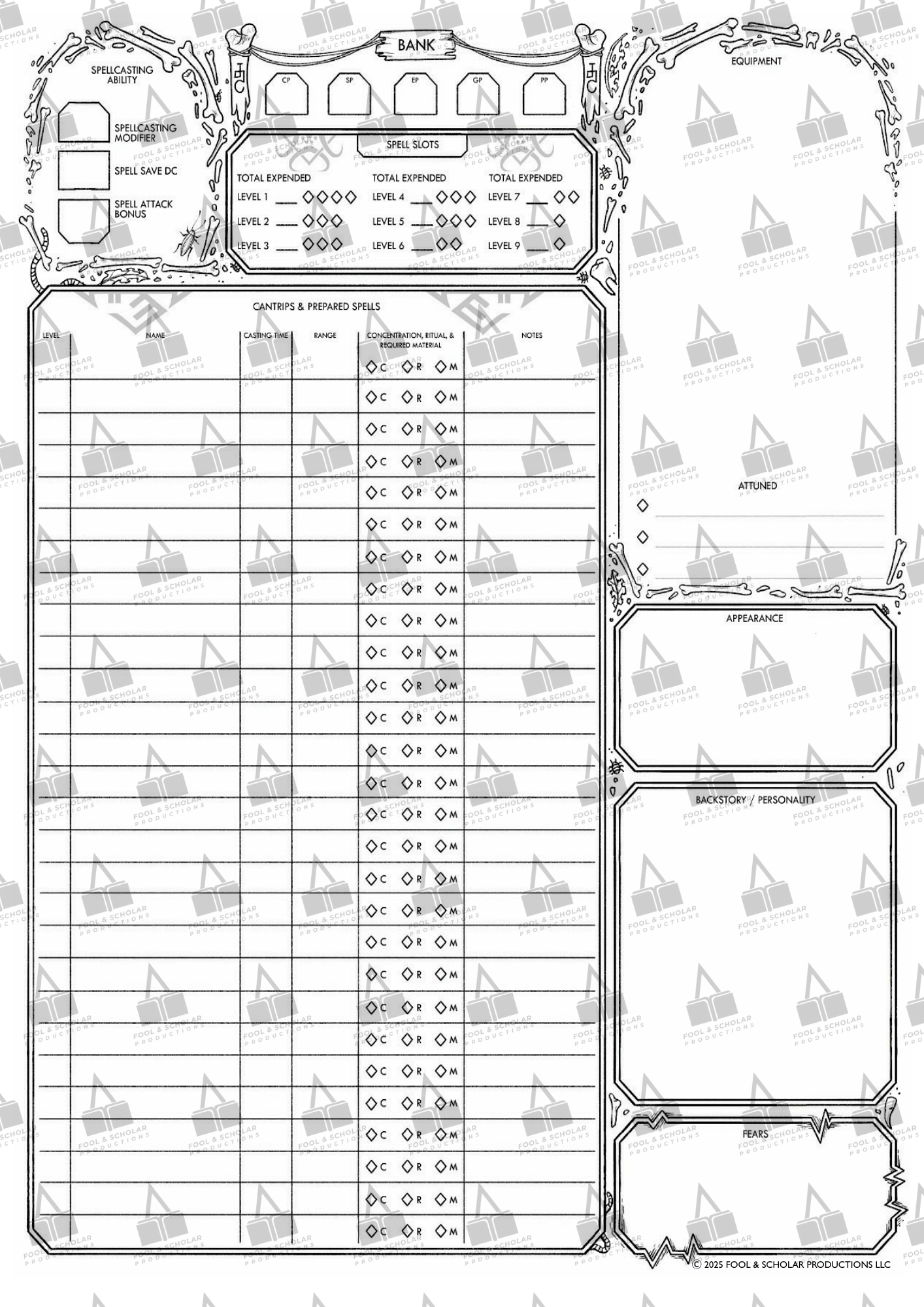 Dark Dice Characters Sheet Page 2 - A4 - 5.5e.png