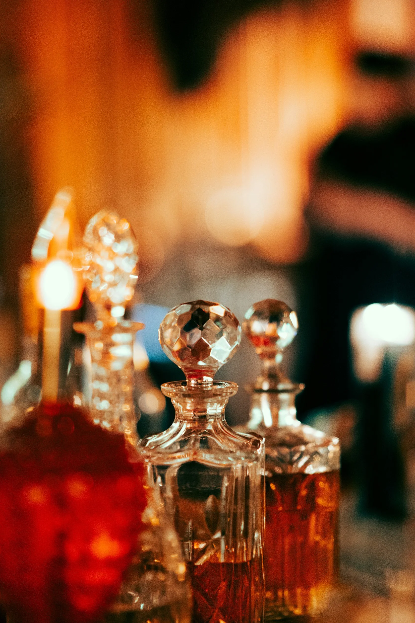 Bottle at the bar with a blurred background