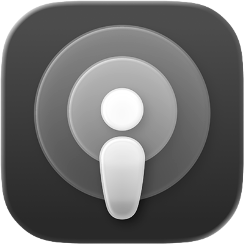 Apple podcast platform logo.