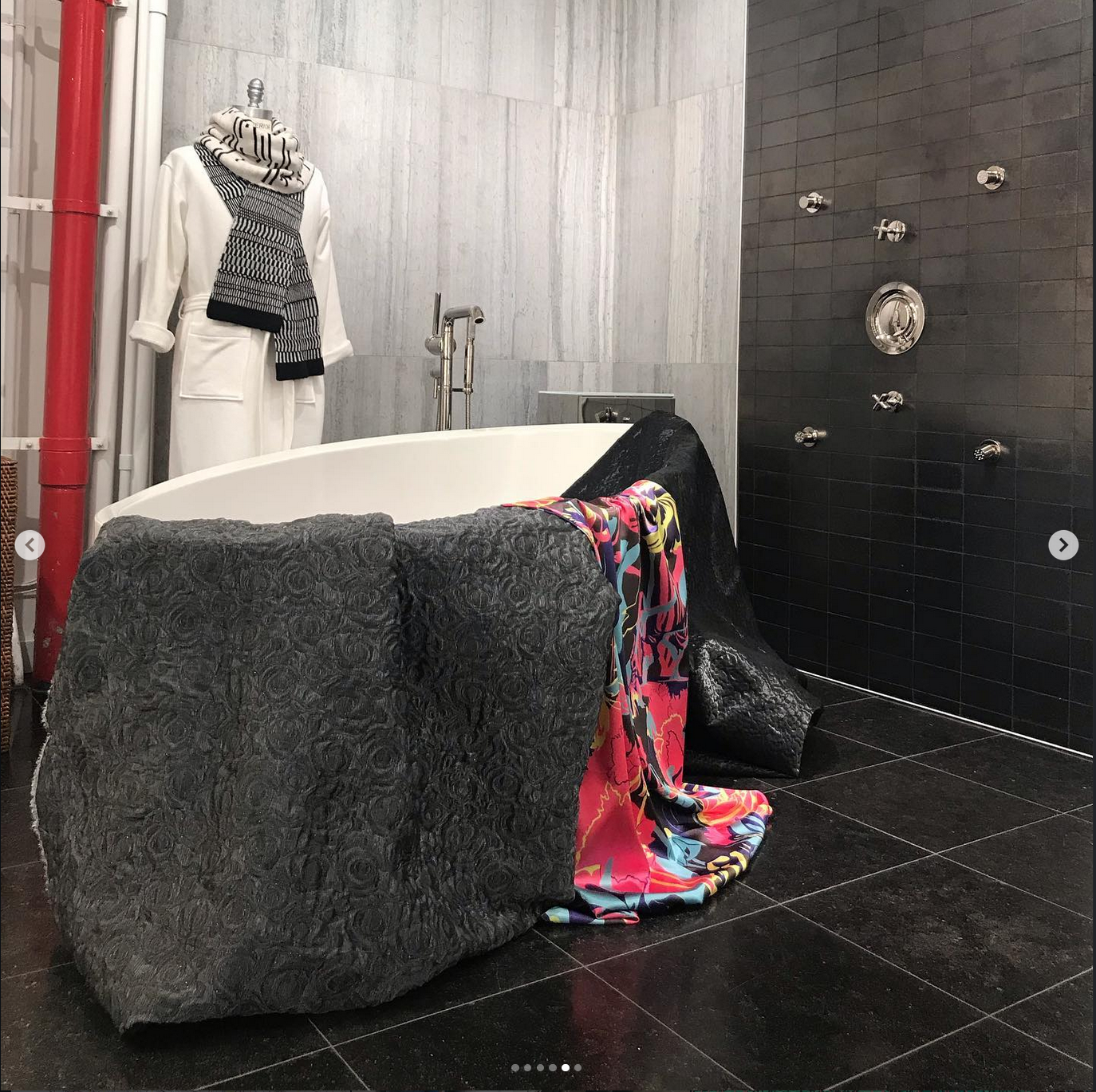 Final print on poly chartreuse at Waterworks NYC showroom