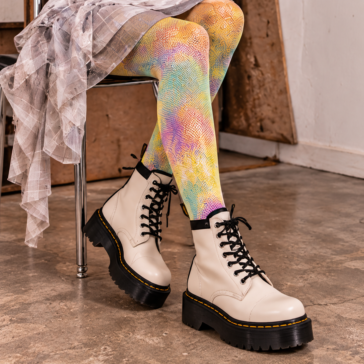 Pastel Brush Tights