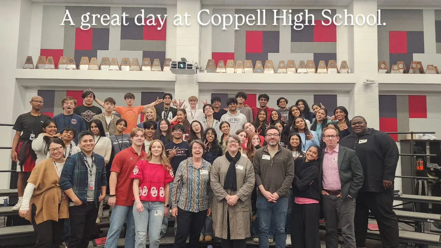 What a wonderful day spent working with the choir students at Coppell High School in Texas. You guys sounded great. Thank you to you and your teachers for your warm hospitality.  Go Cowboys!!!