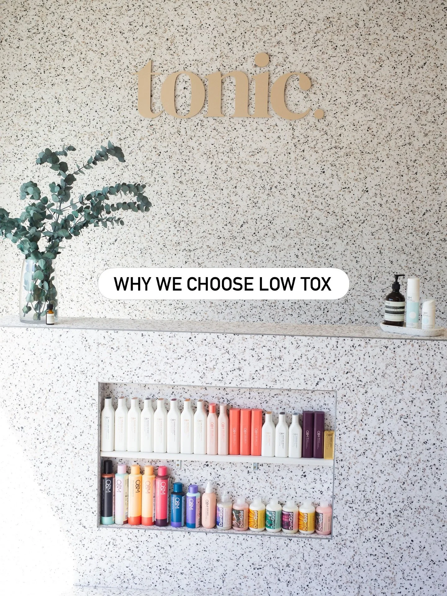 We could have chosen anything.

But when we created Tonic, we knew we wanted more than just beautiful hair.

We wanted a salon in Mullaloo that felt calmer. Cleaner. Better.

That&rsquo;s why we chose O&amp;M.

Low-tox, Australian-made colour without