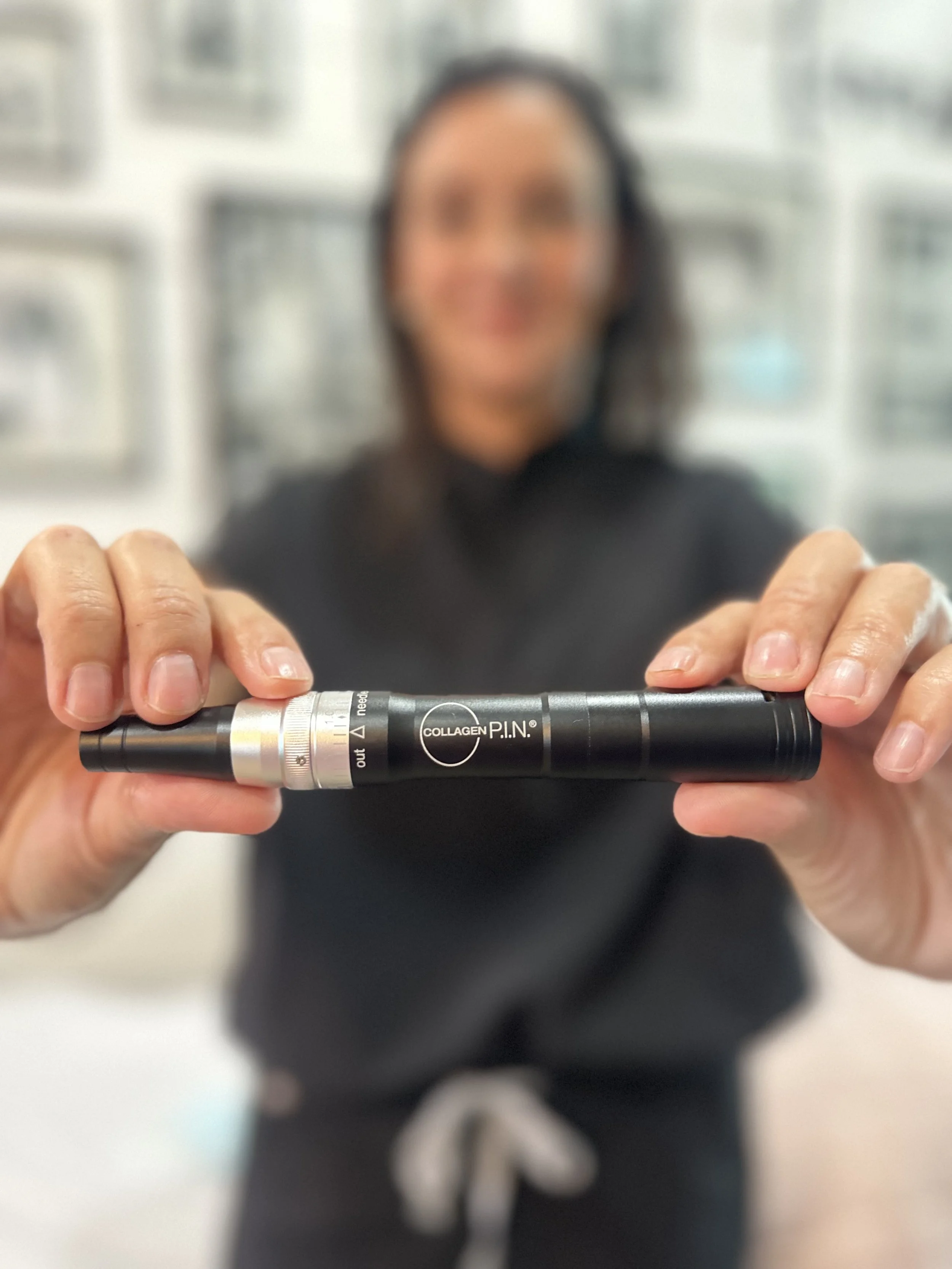 APRN holding Microneedling Collagen P.I.N.