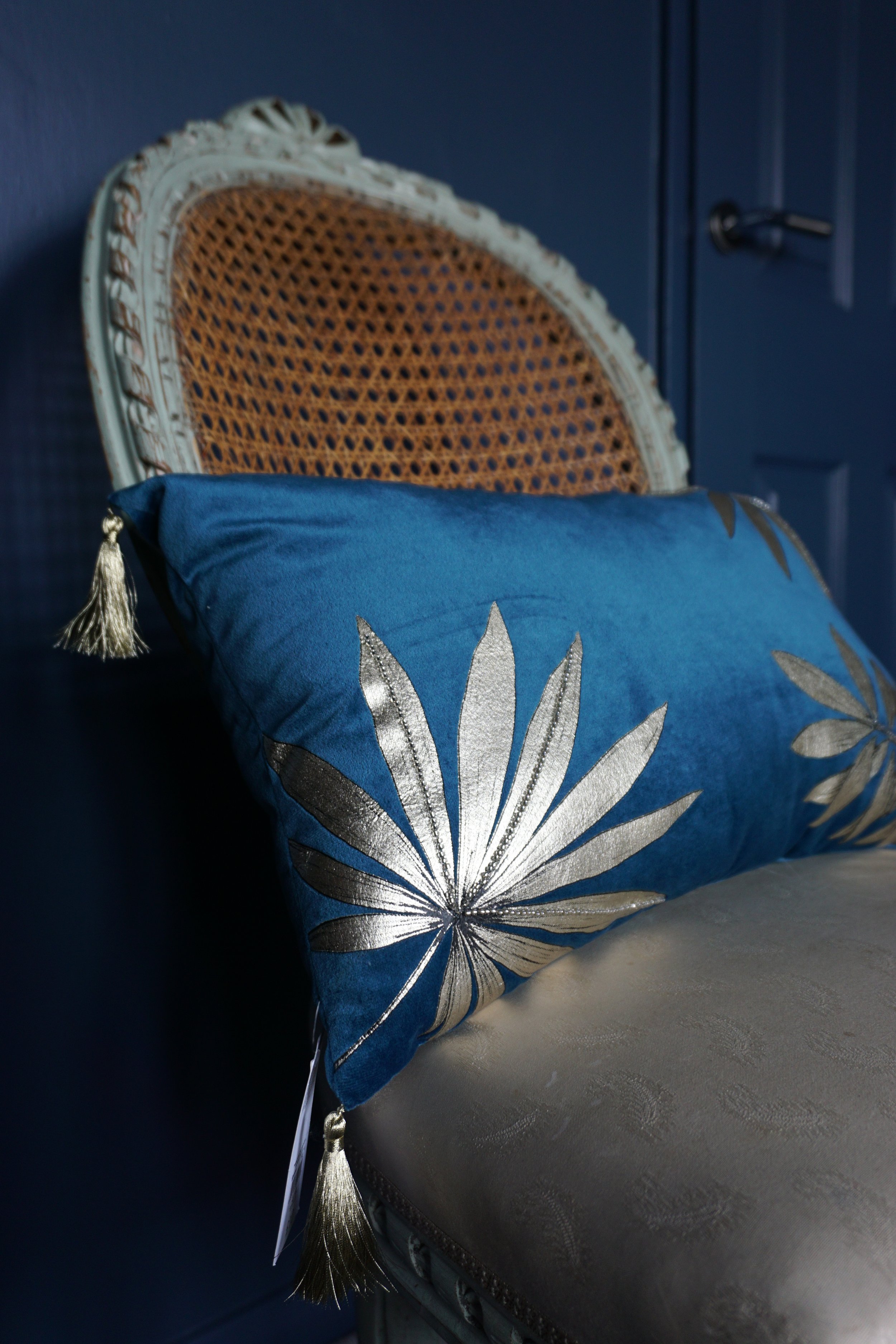 Blue bedroom cushion detail.JPG
