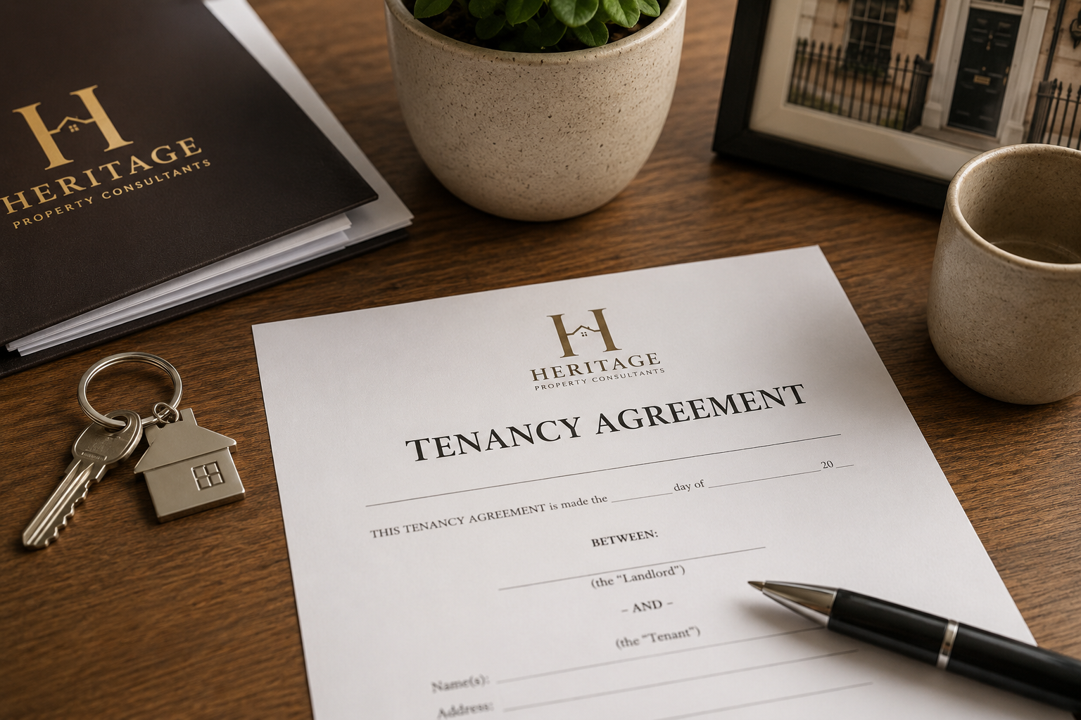 Tenancy agreement paperwork for a tenanted property sale