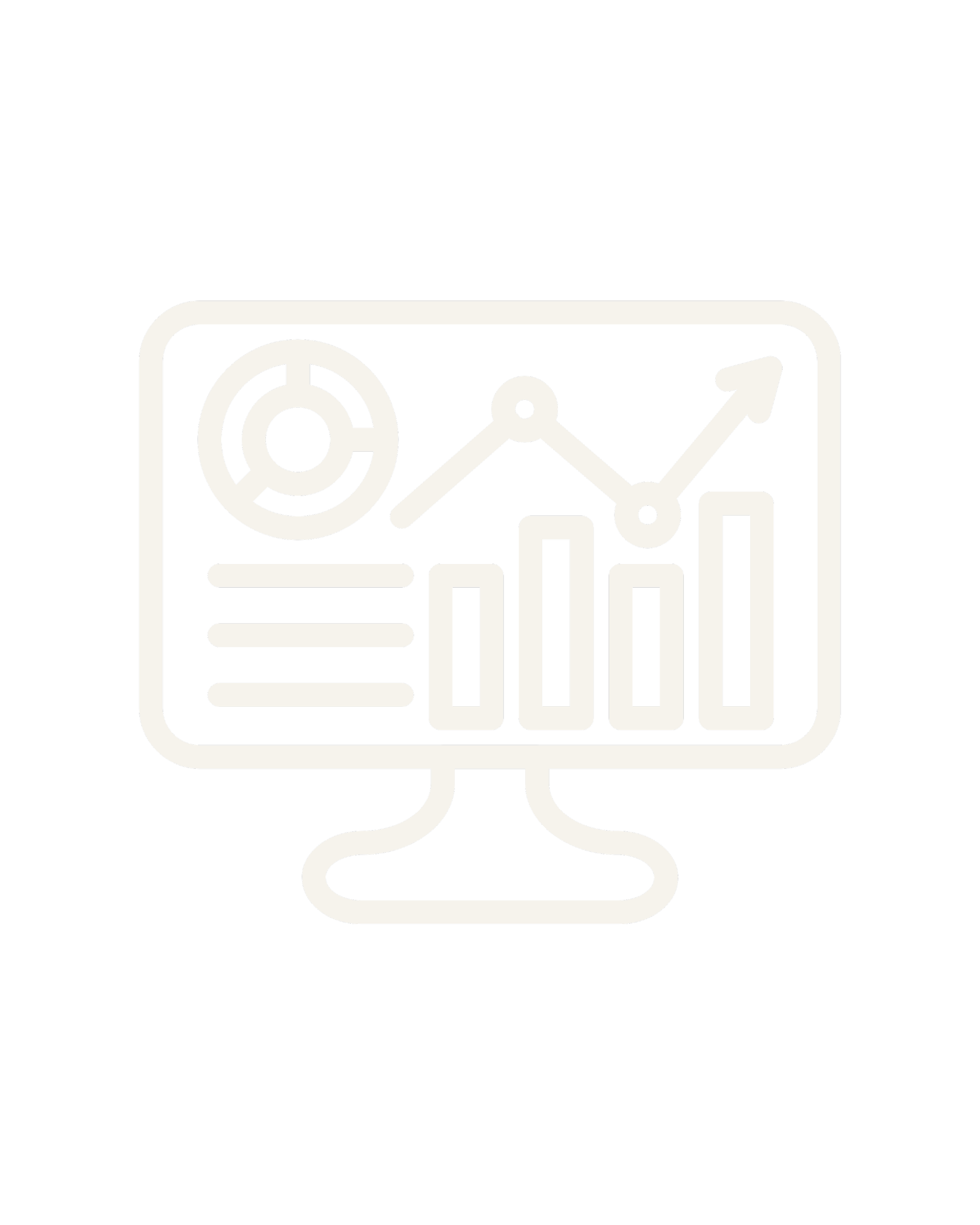 Line drawing of a mobile data dashboard with charts and graphs on a black background