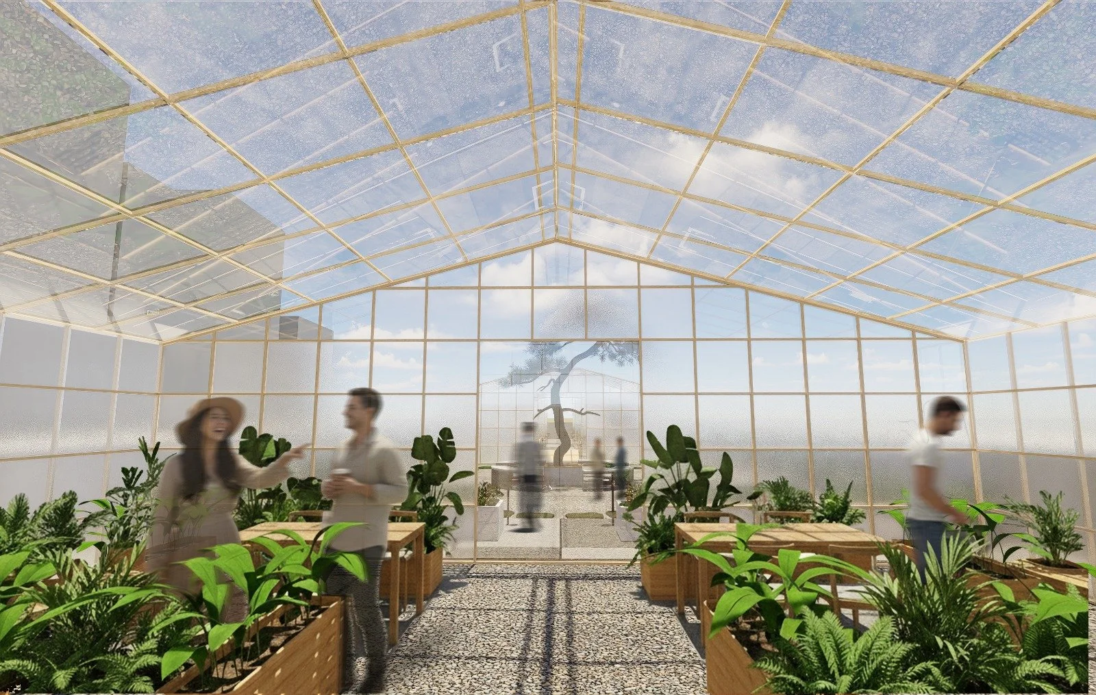 Rooftop Greenhouse - AM (visible from the facade)