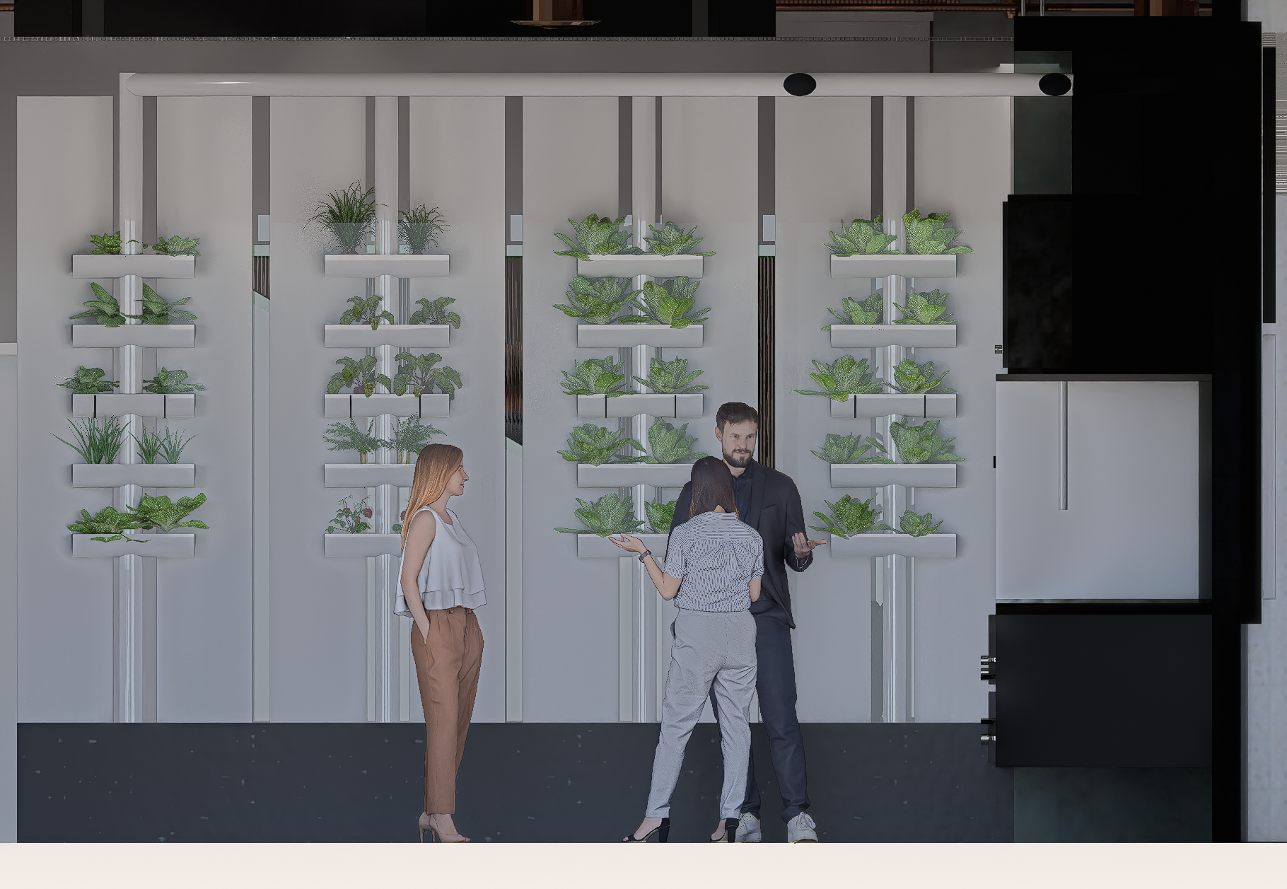 Adhering to the buildings LEED certification and practices - Designed a grey water system to provide on-site food options