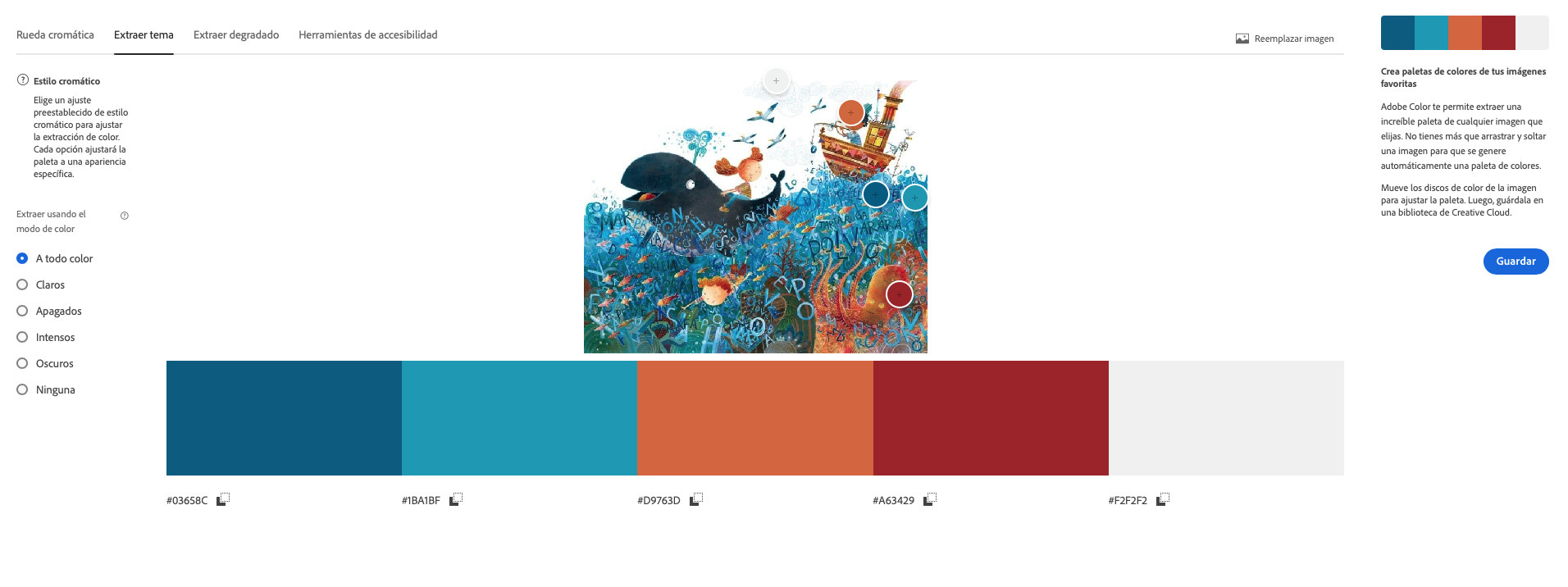 herramienta online para extraer paleta de color de imagen