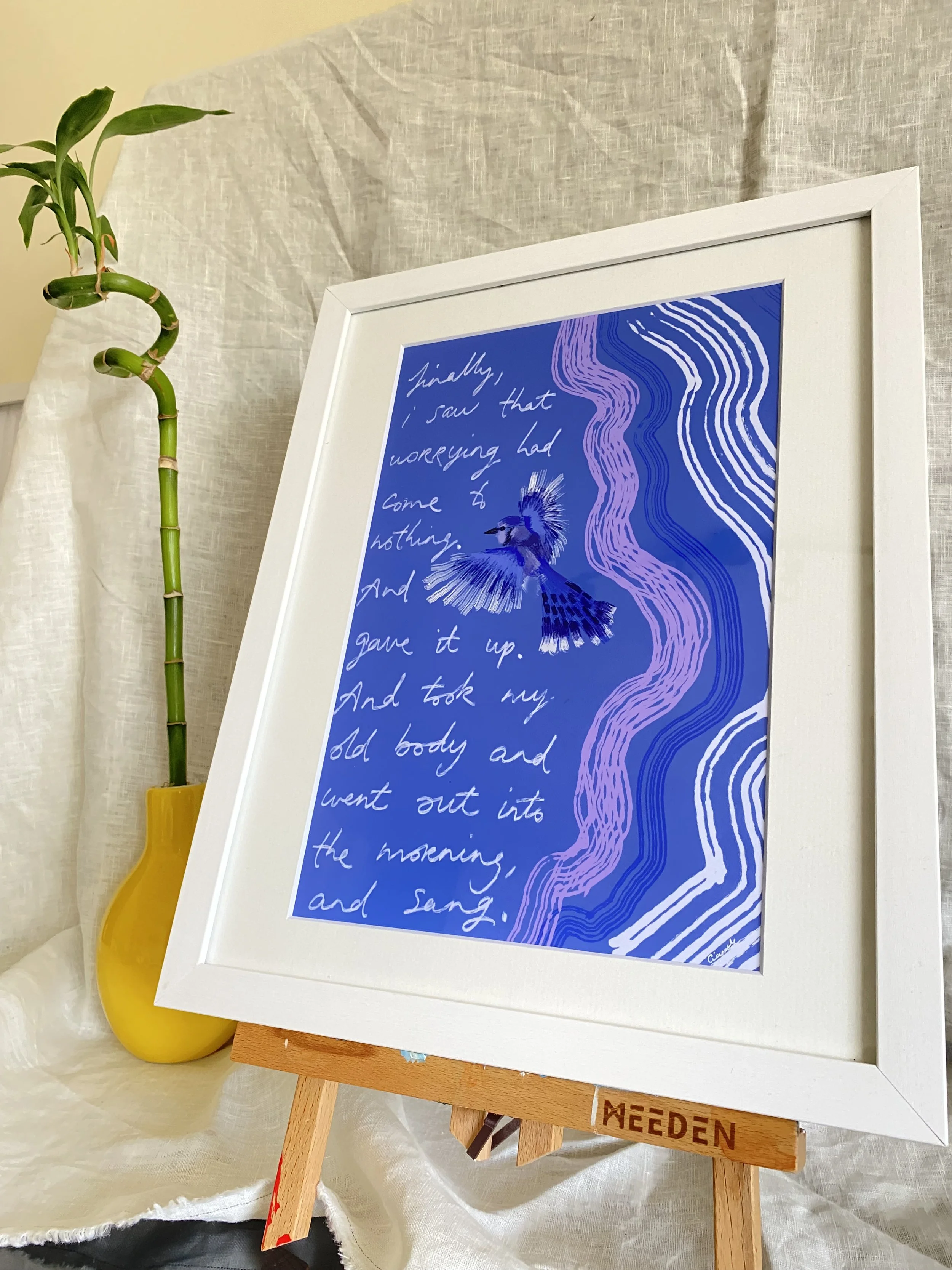 A4 Worry Print Framed (one available)