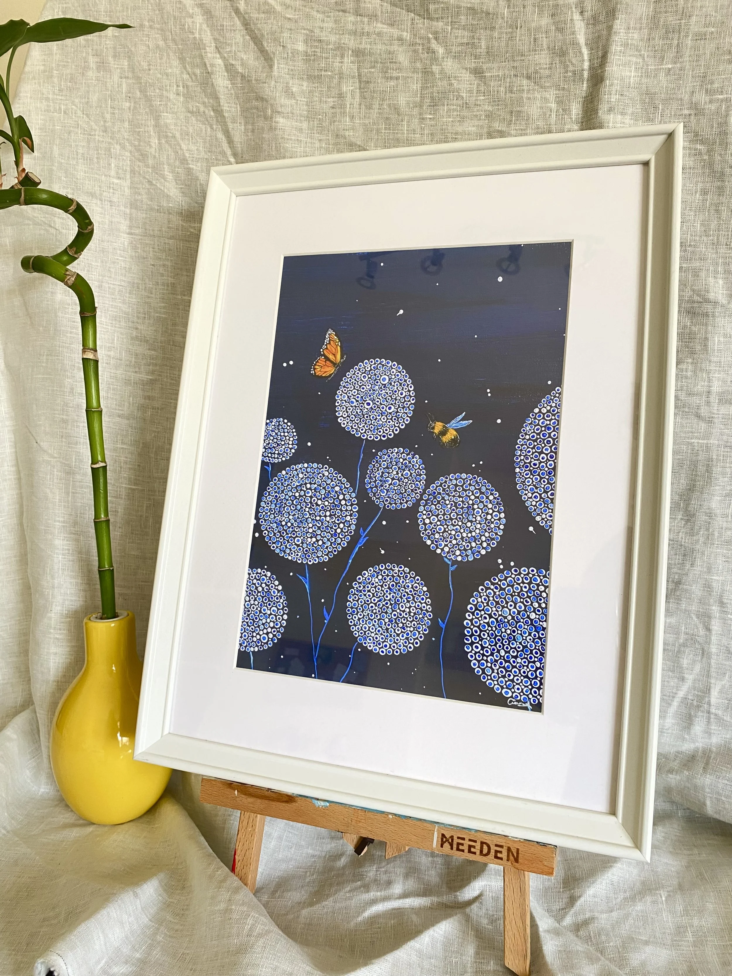 A4 Dandelions in Lightweight Frame (one available)