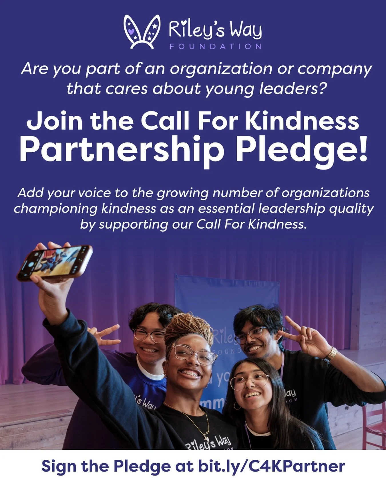 Are you part of an organization or company that cares about young leaders? Add your voice to the growing number of organizations championing kindness as an essential leadership quality by supporting our Call For Kindness. Join us as we connect youth 