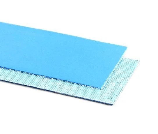 Blue foam and mesh pad on white background