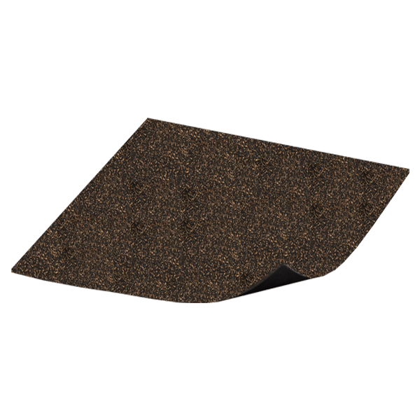 Brown roofing shingle with textured surface