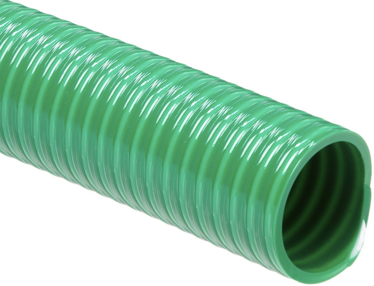 Green corrugated plastic hose