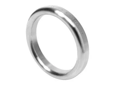 Silver metal ring with a smooth and shiny surface.