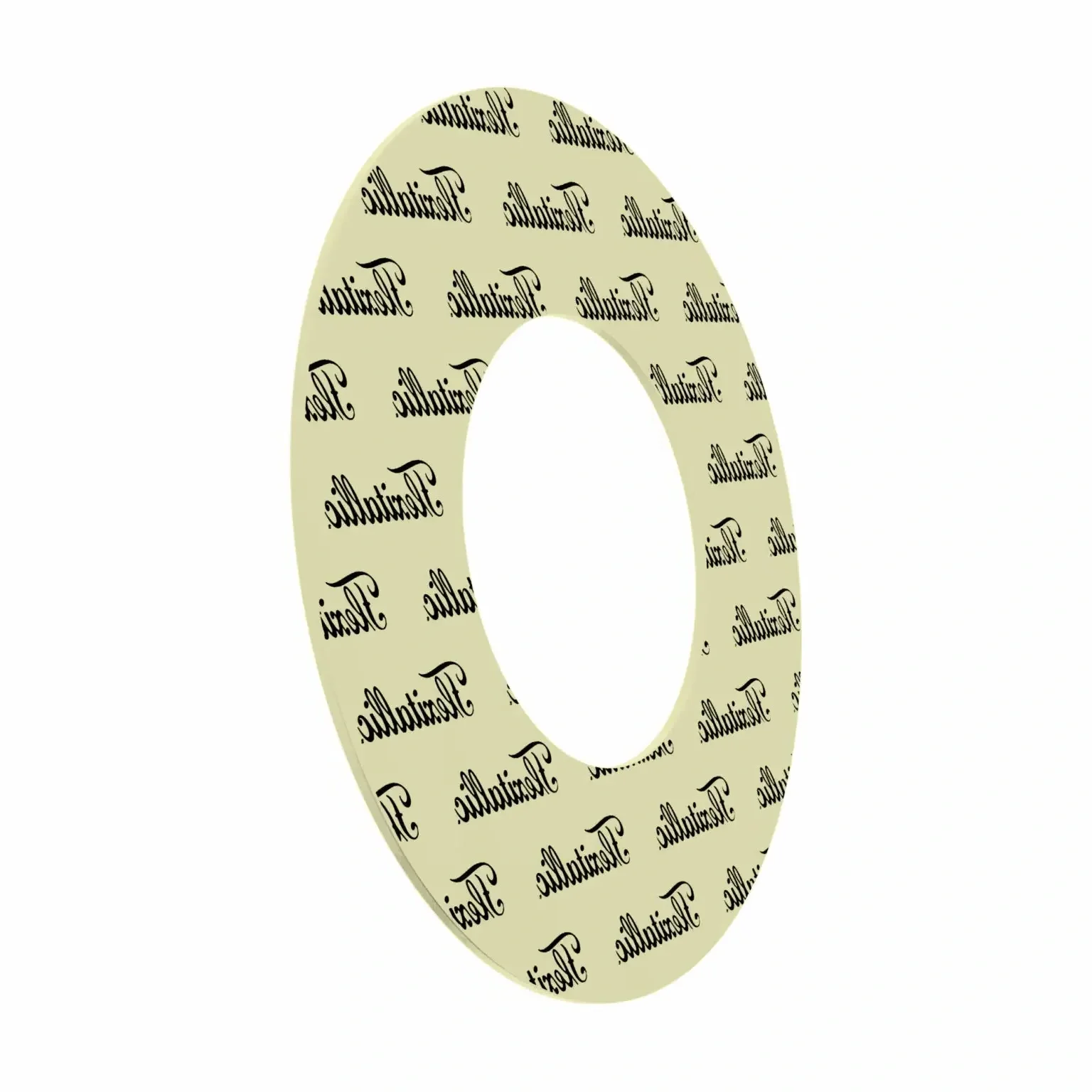 A three-dimensional number zero with a cream-colored surface, covered with black cursive text repeating the word 'Tartine' in a pattern.