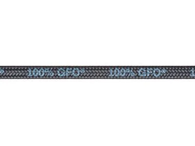 Close-up of a black fiber optic cable with blue text indicating '100% GFRO' and 'N5G'.