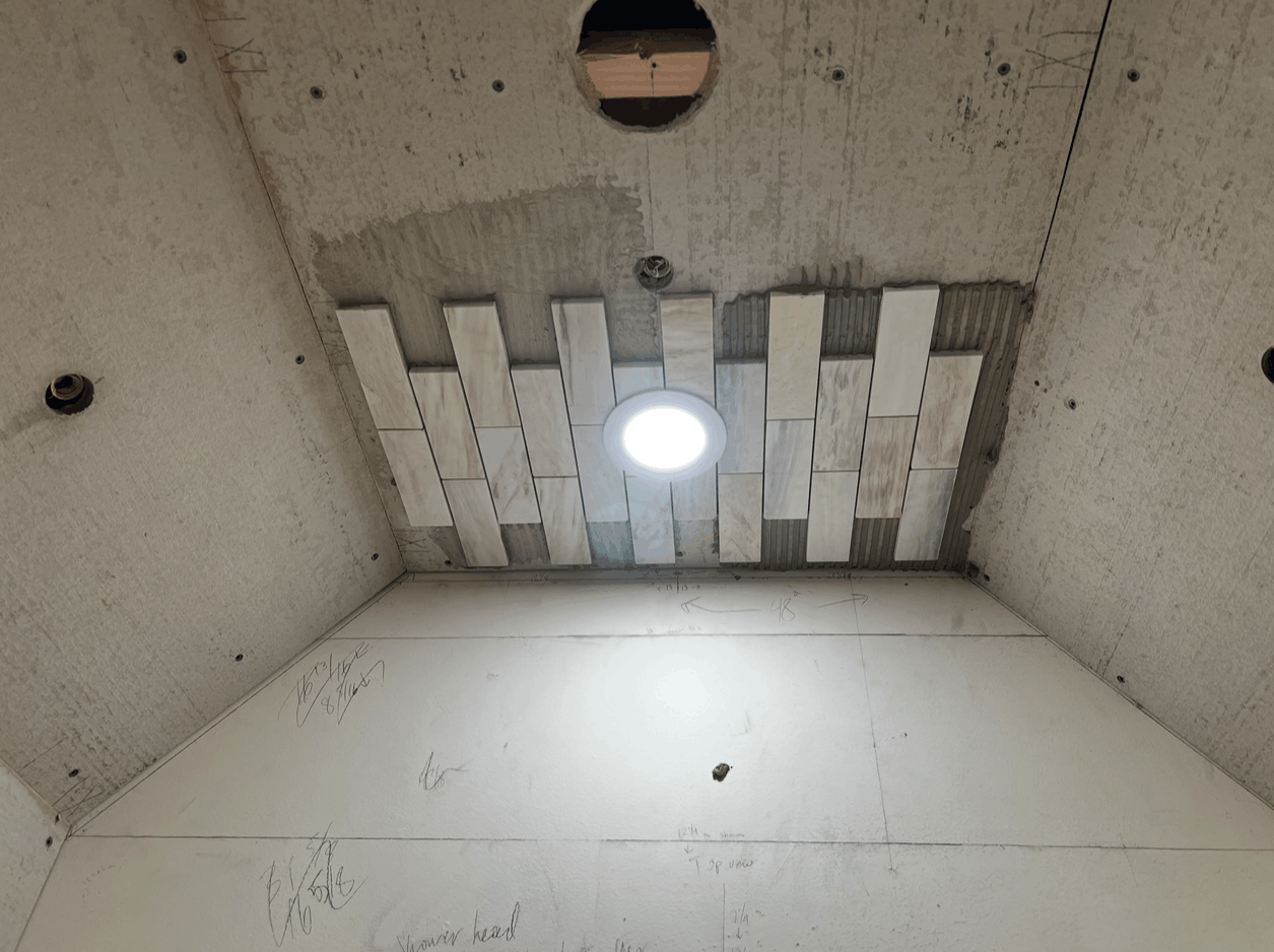 During Shower Tile-Installation