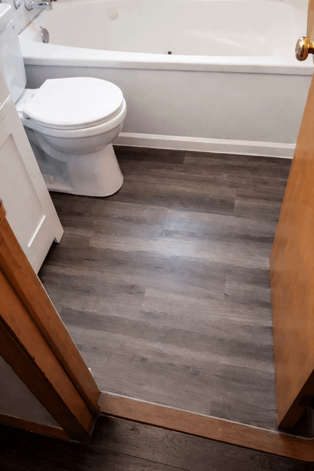 Vinyl Flooring, Carpentry, and Toilet Detail