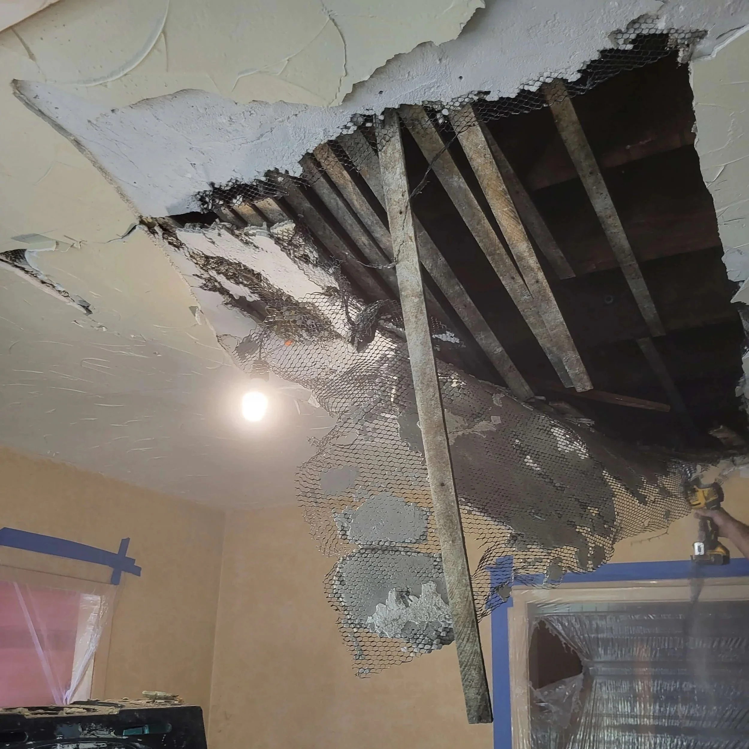 When a Toilet Leak Causes Major Ceiling Damage