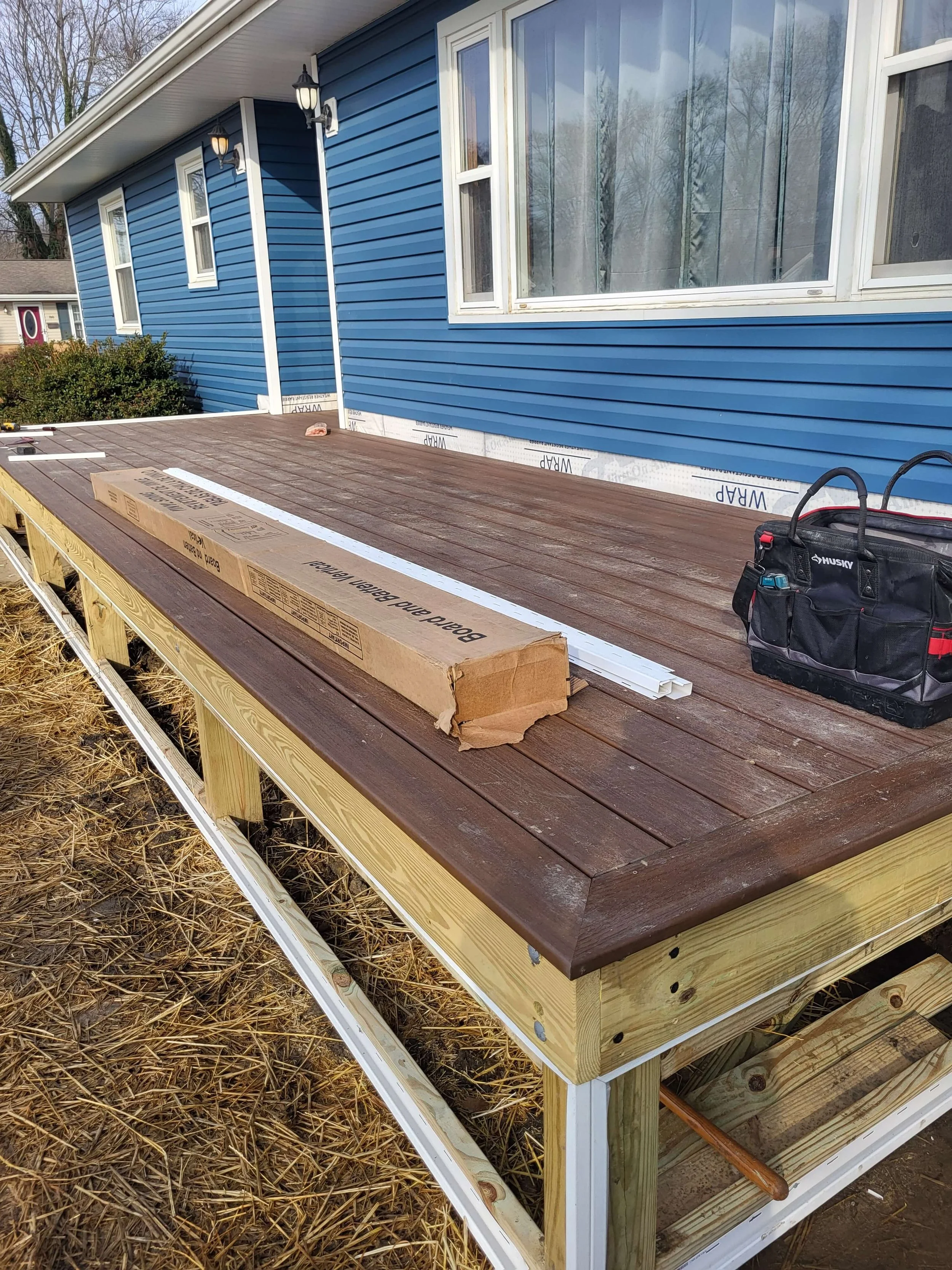 Front Porch Replacement During Deck Board Installation