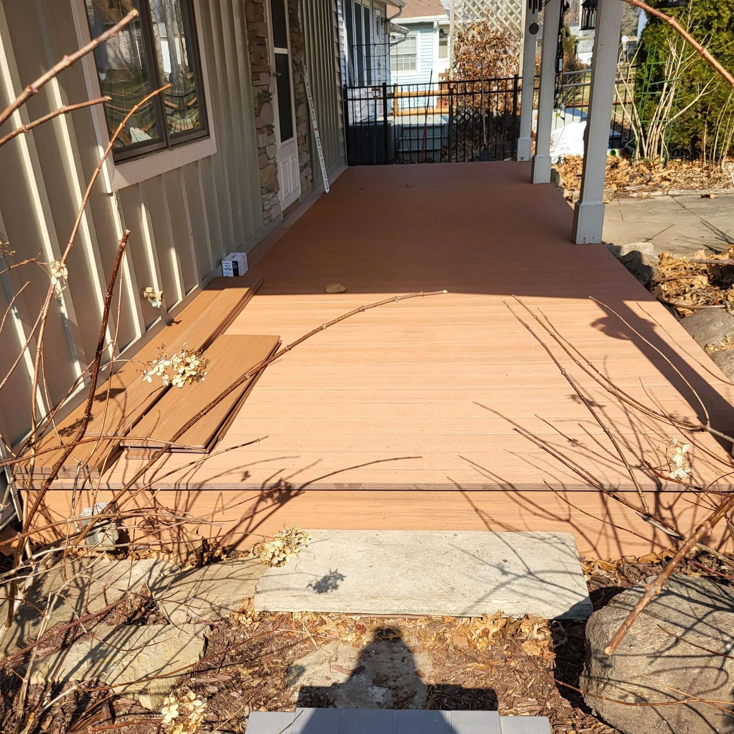 Composite Decking Electrical Upgrade Detail on Front Porch