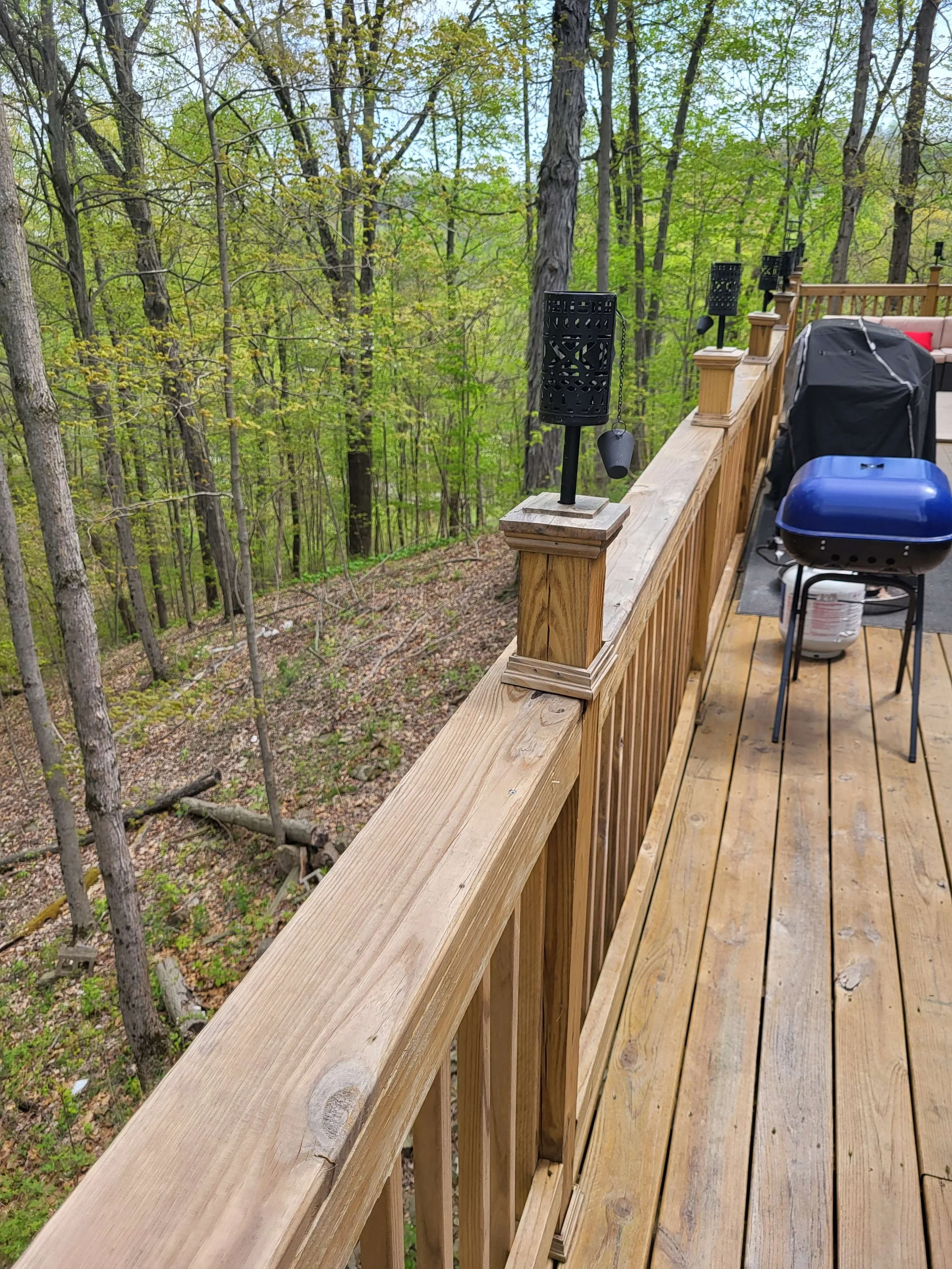 Deck Railing and Tiki Torches
