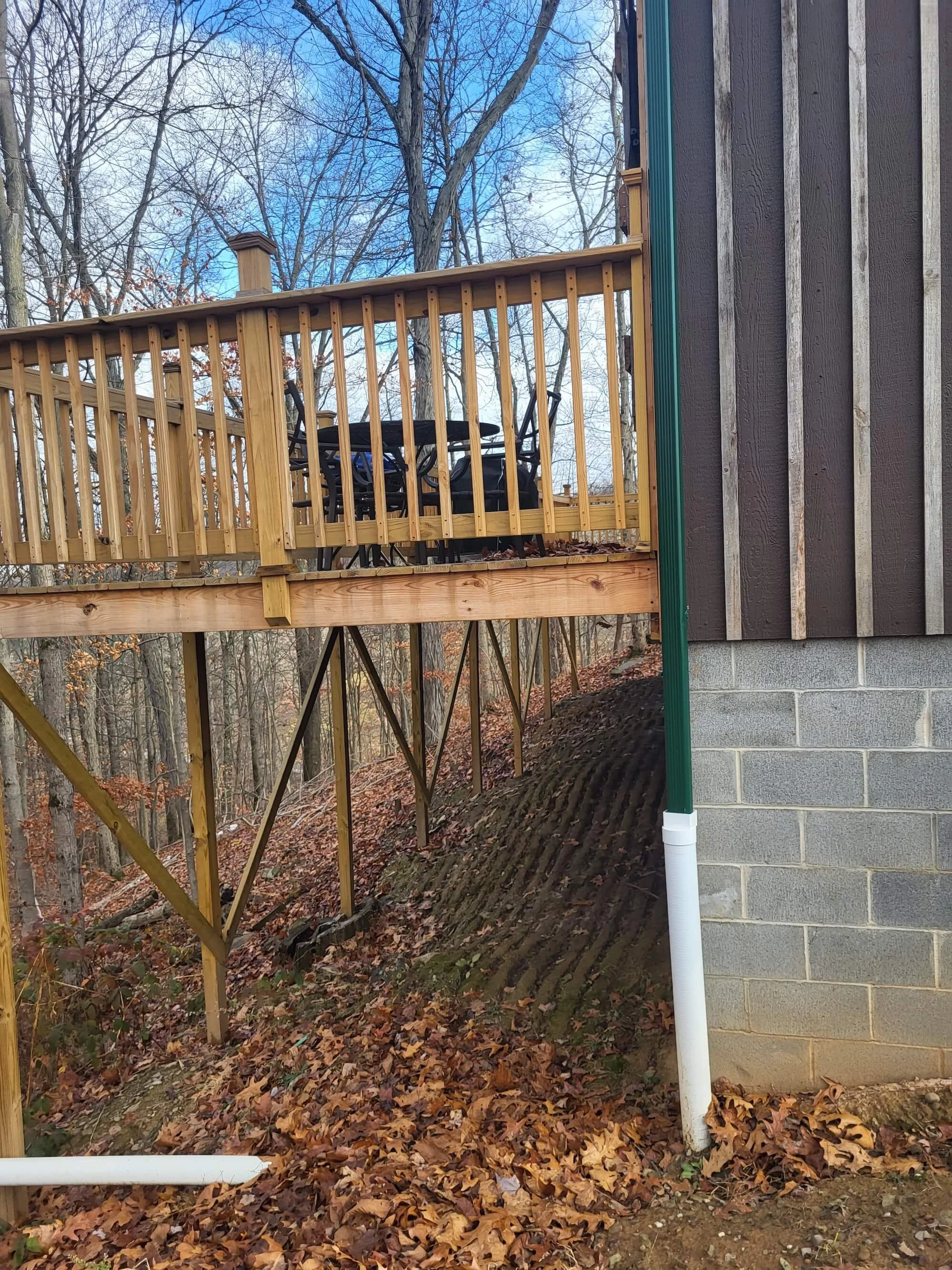 Hillside Deck Framing Stage