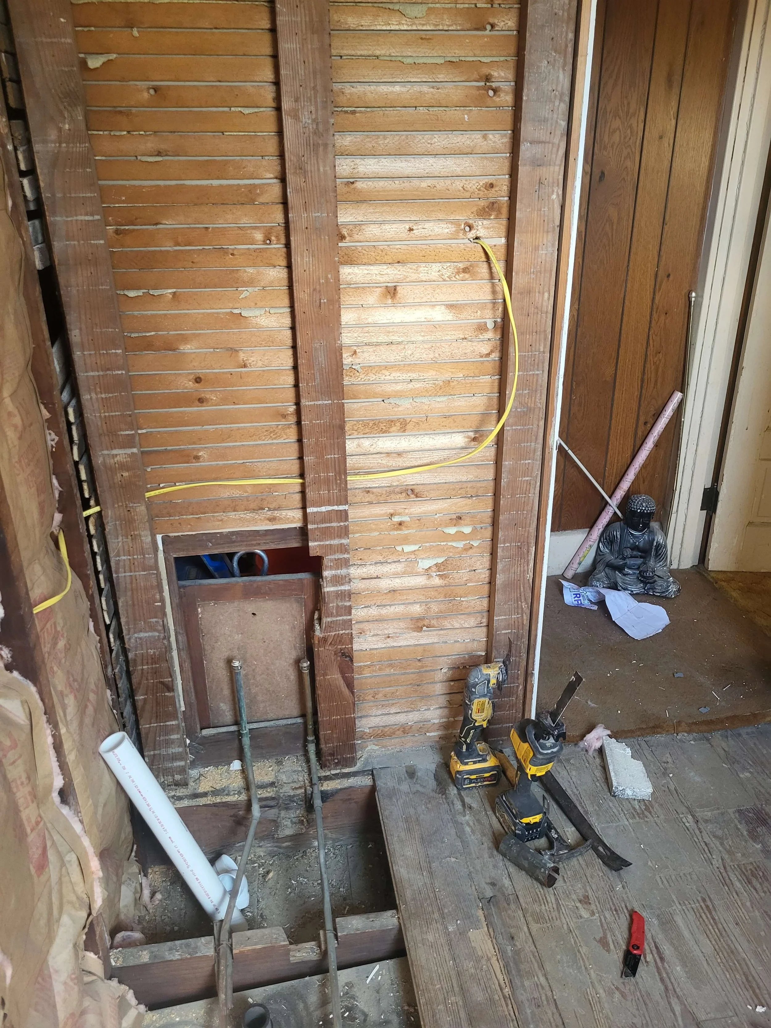 Bathroom Demolition Down to Studs in Northeast Ohio