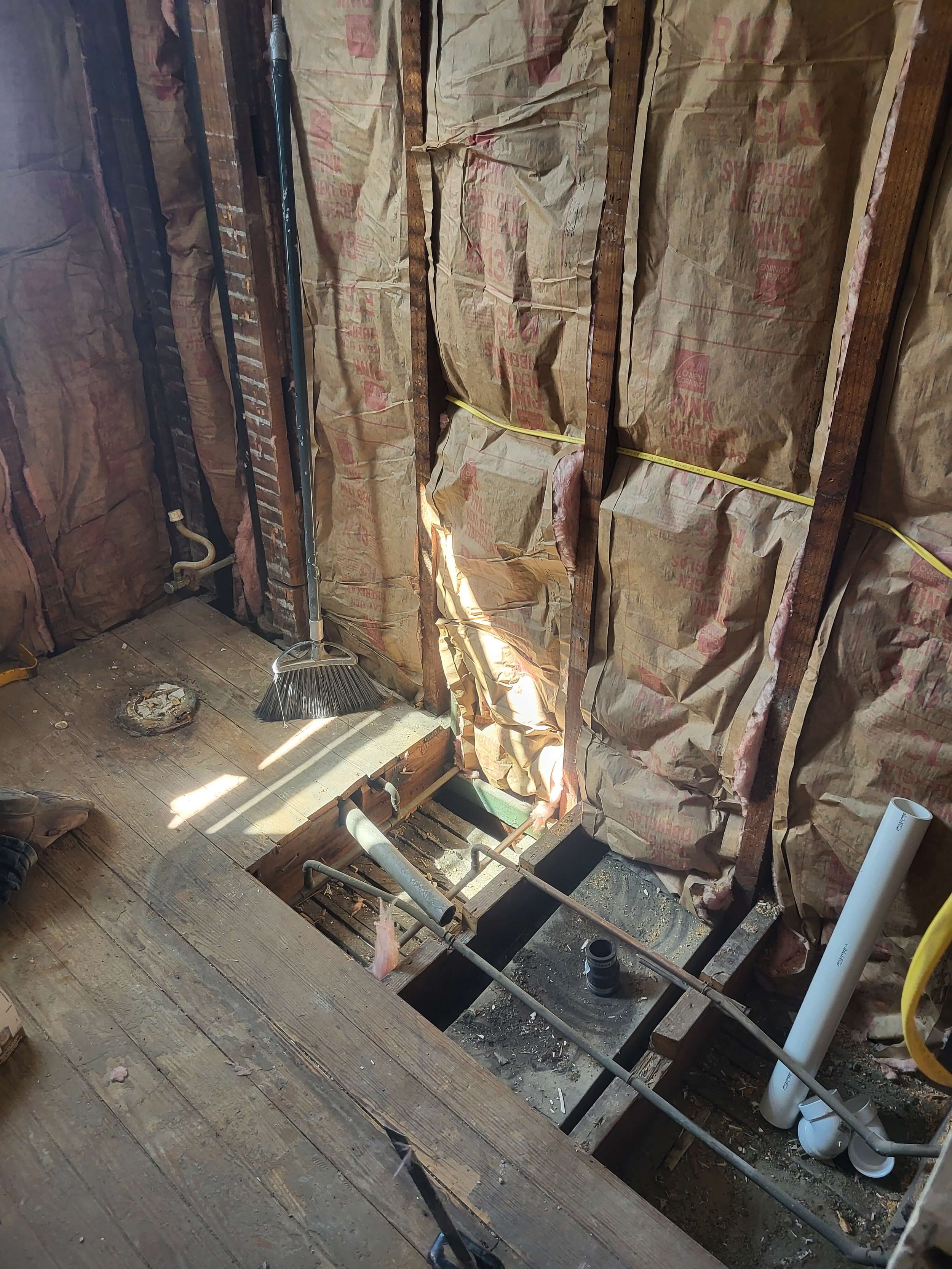 Bathroom Plumbing Rough-In Installation