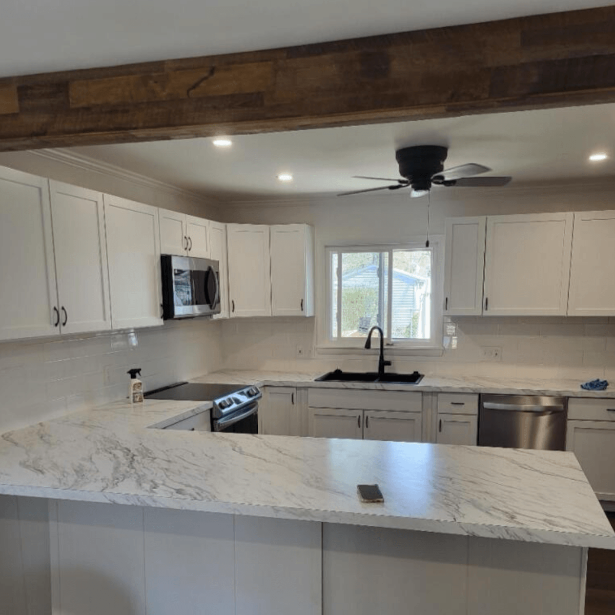 Countertops and Structural Beam View