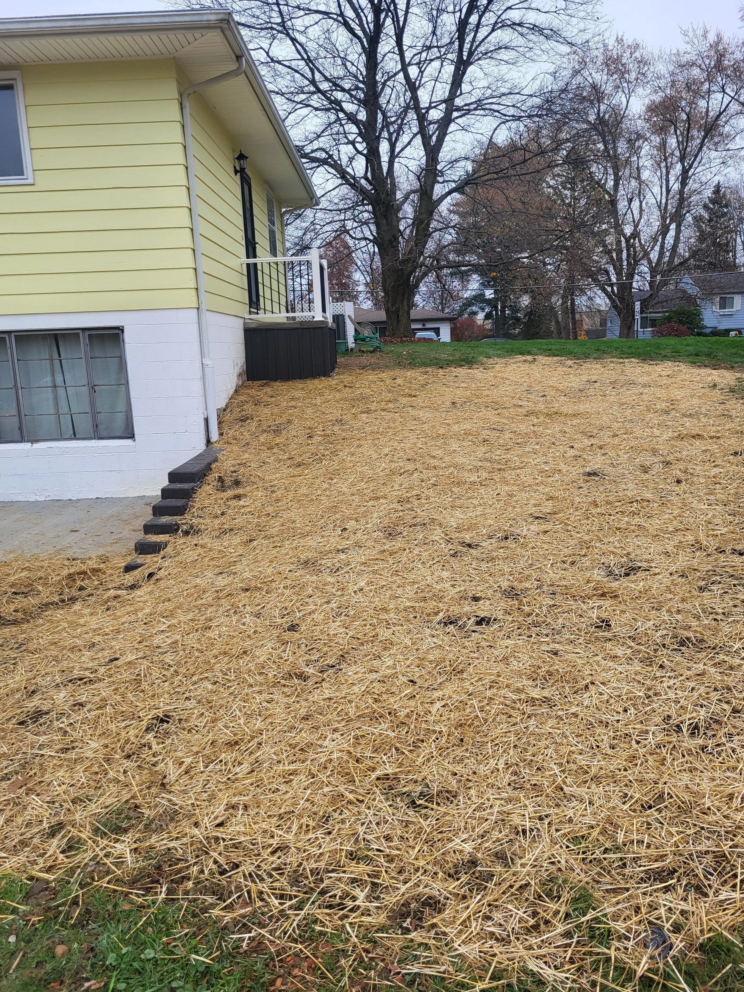 Final photos of Removal of Side Steps, Along with adding a retaining wall and Landscaping the surrounding area. 