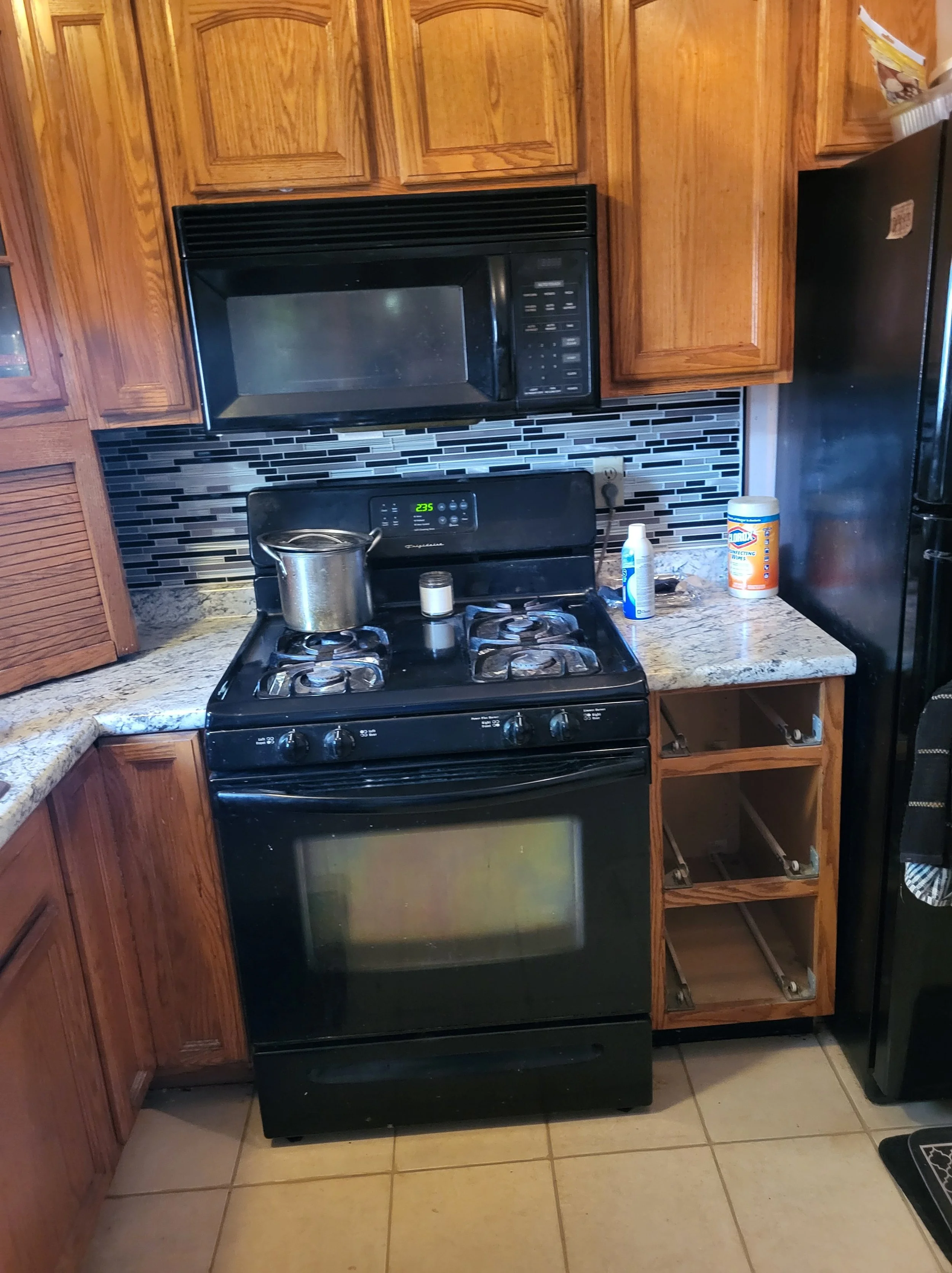 Backsplash Also installed behind stove and sealed by DLR in Northeast Ohio