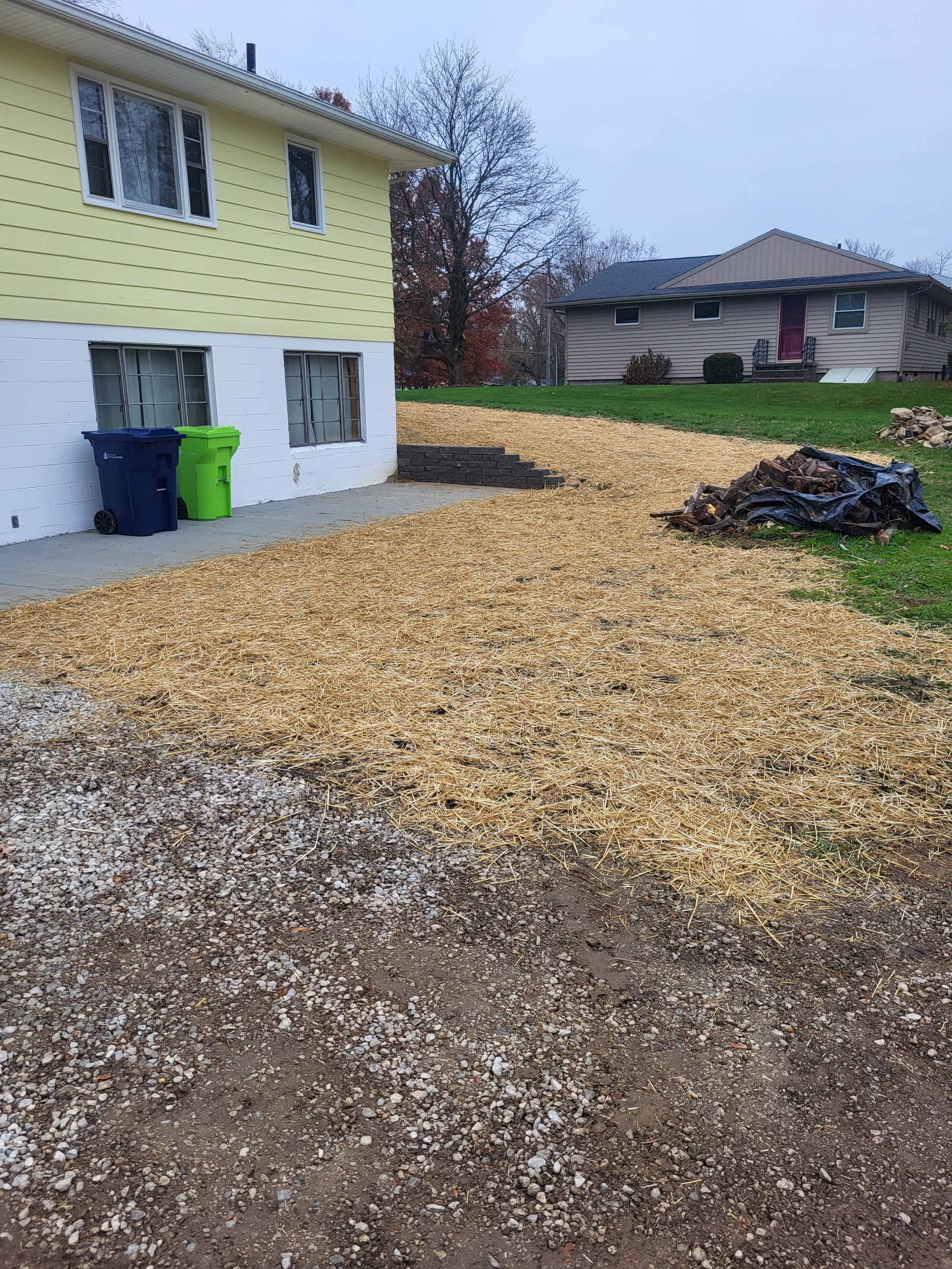 Final photos of Removal of Side Steps, Along with adding a retaining wall and Landscaping Concrete Pads also Installed