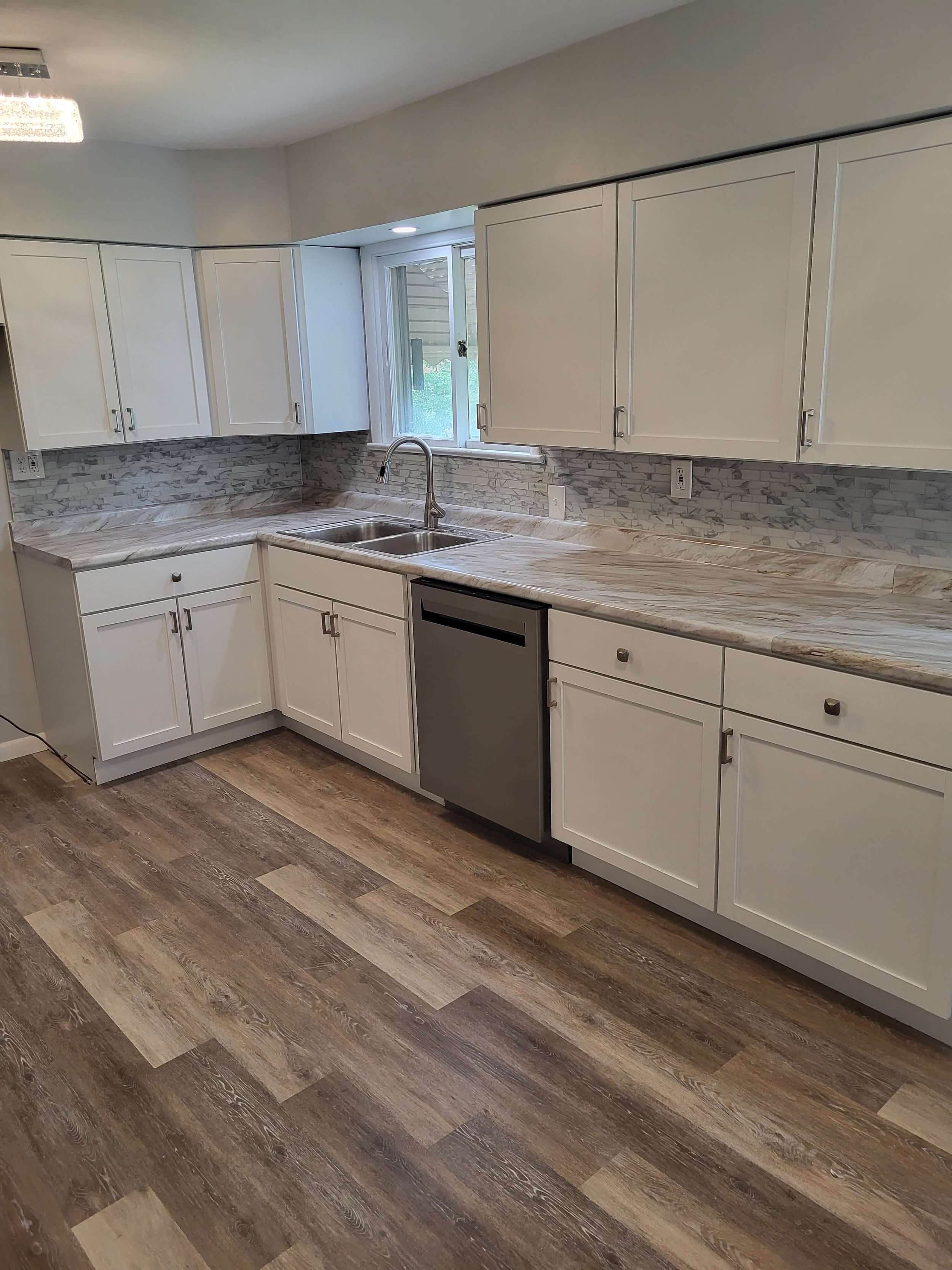 Custom kitchen cabinets and countertops installed during a Canton Ohio kitchen renovation