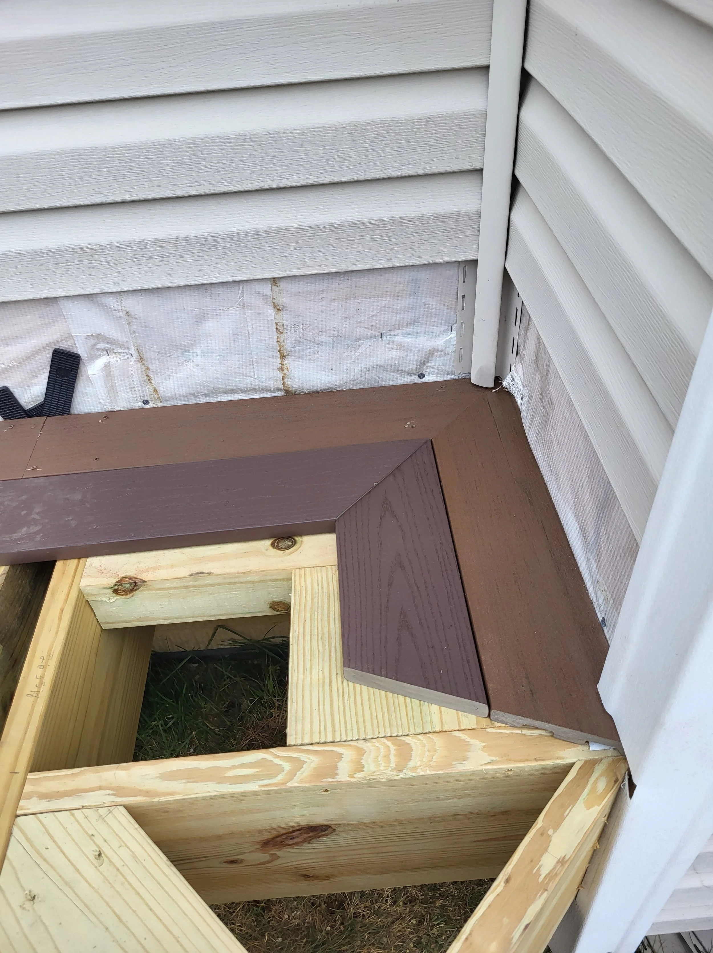 Custom Chevron Decking pattern and blocking support.