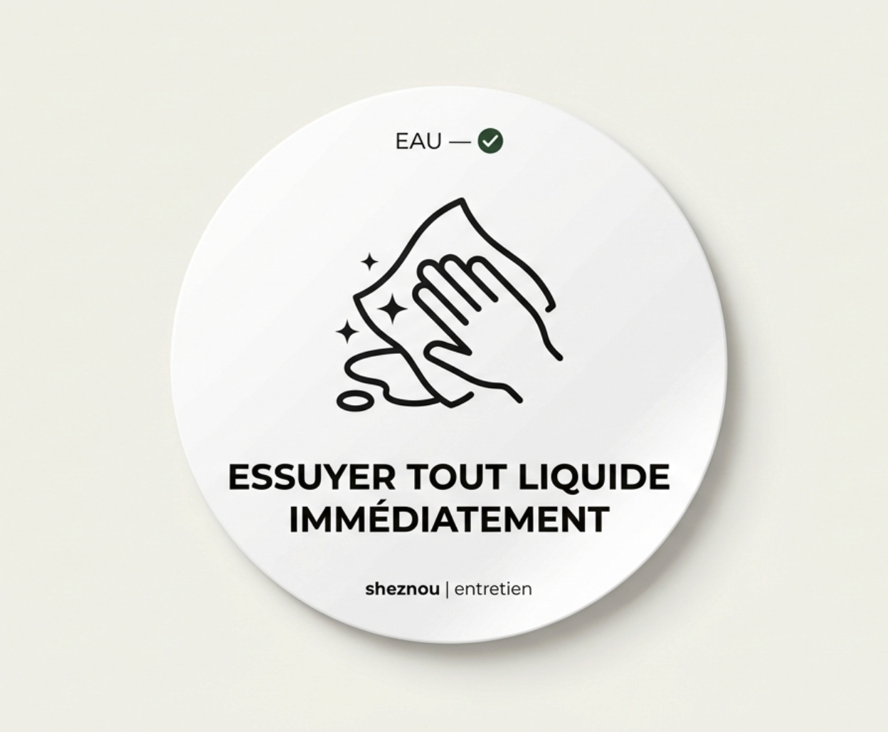 Autocollants à coller sur meubles pour instruction d'usage