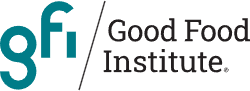 Logo of the Good Food Institute with the initials 'gfi' in blue and the institute's name beside it.