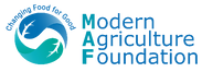 Logo of the Modern Agriculture Foundation, featuring a stylized wave and plant icon with blue text.
