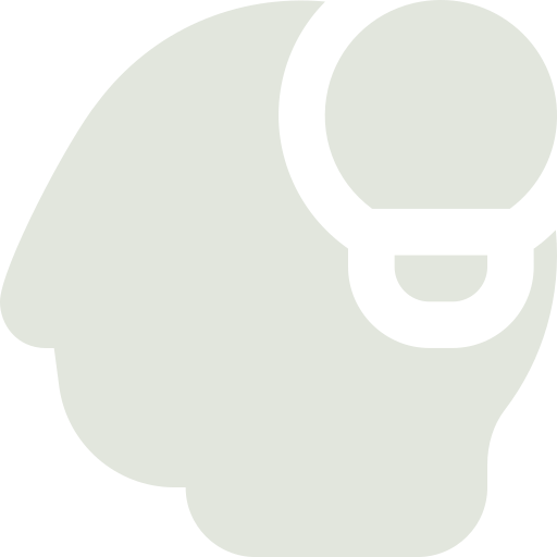 Silhouette of a person wearing headphones facing to the right