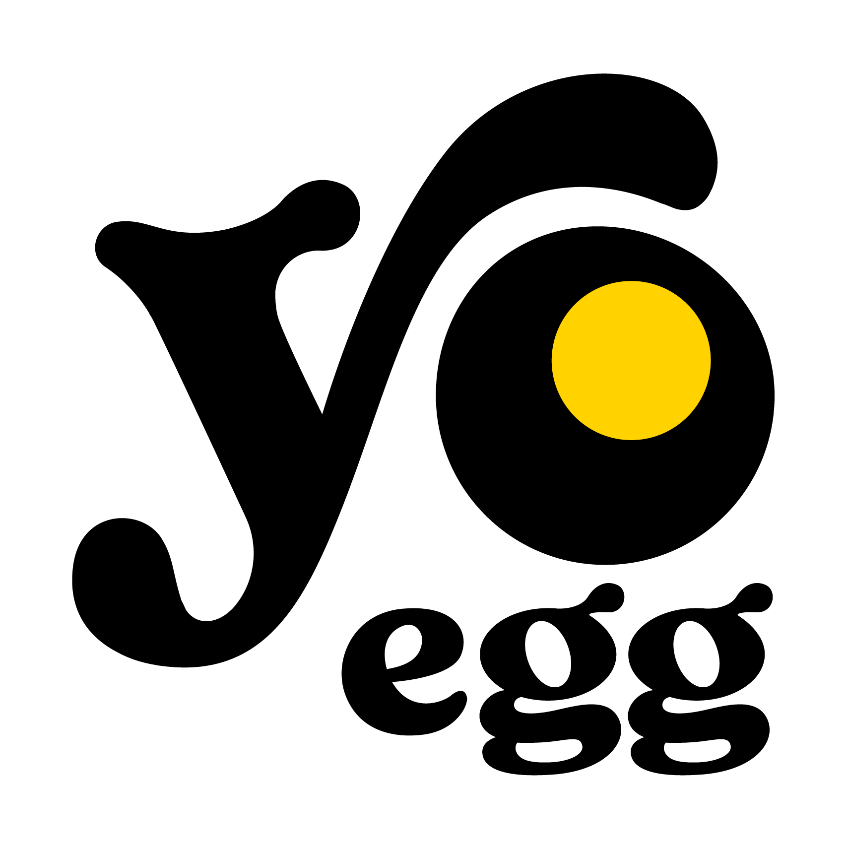Black silhouette of a bee with a yellow circular wing against a white background.