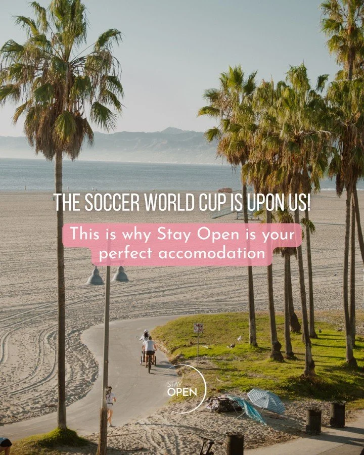 The Soccer World Cup is calling - and it&rsquo;s time to book your accommodation. ⚽️

Book your Stay Open pod - close to the action - a 30-minute drive from SoFi Stadium - with Venice Beach on your doorstep.

Only 12 private pods available - secure y