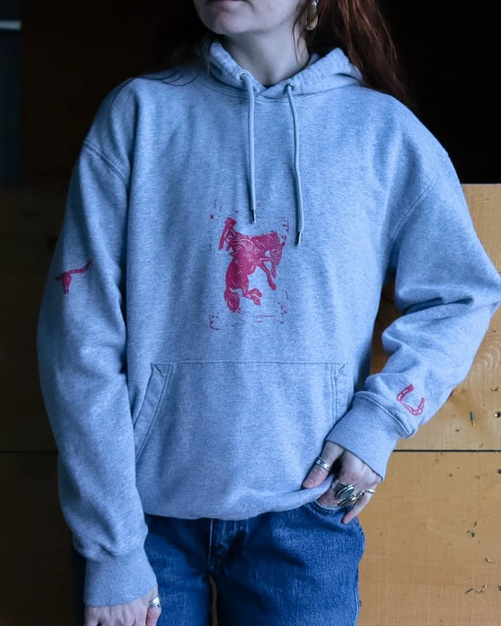 j-crew pink cowboy hoodie