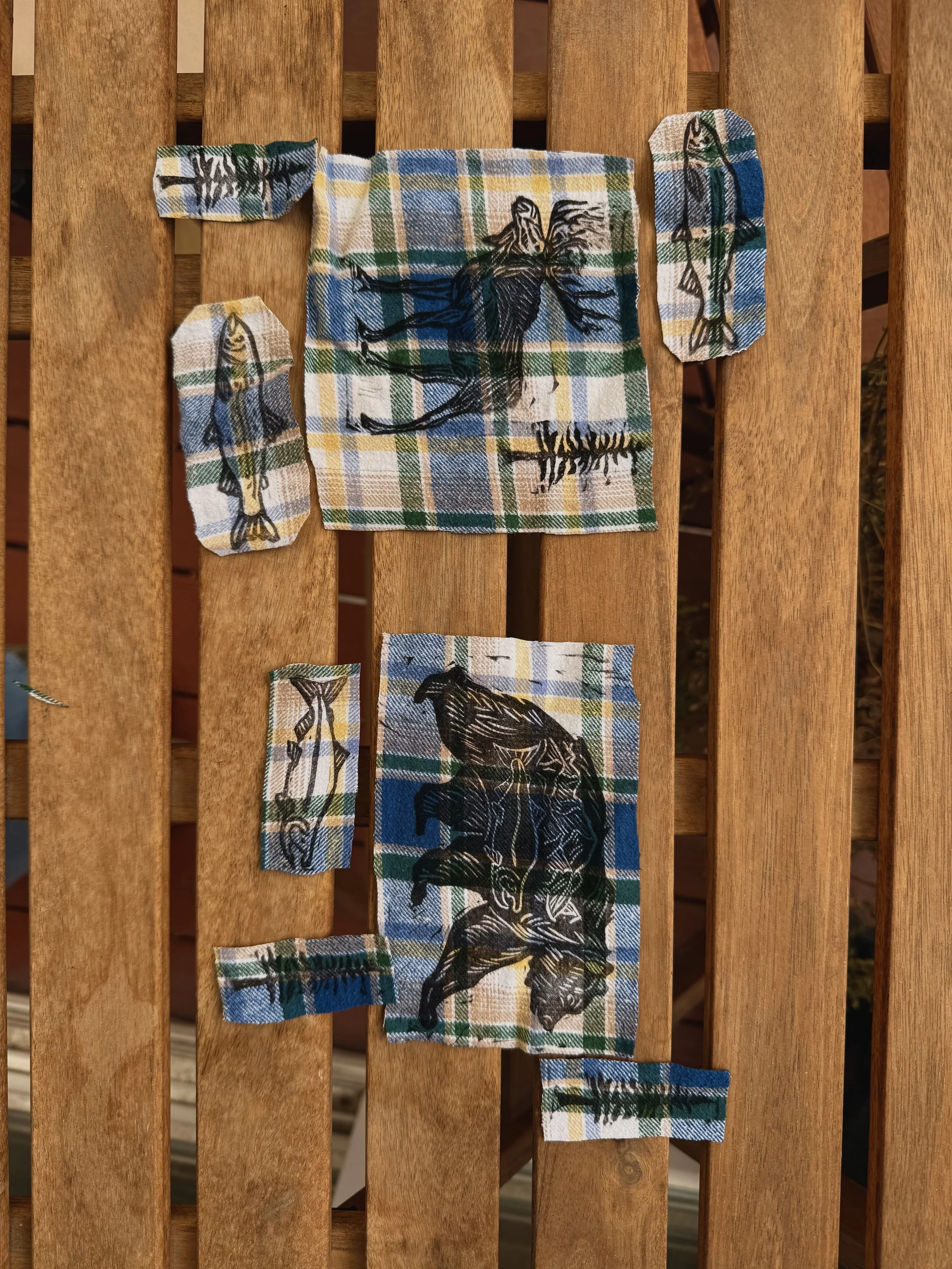 flannel patchwork hoodie
